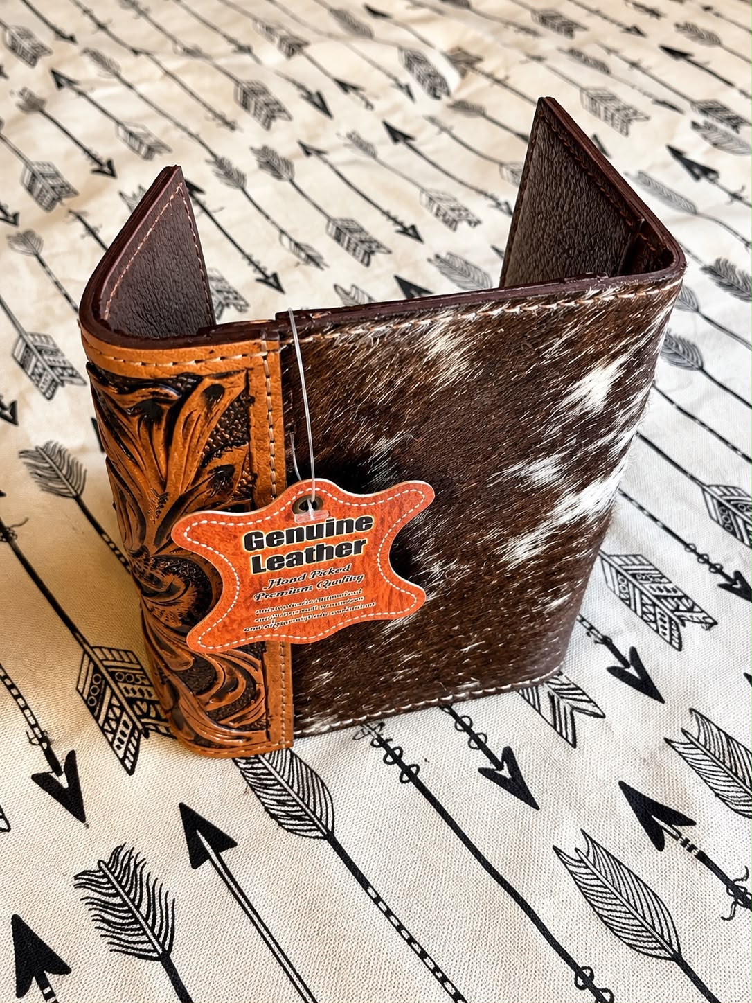 Cartera Western de Cuero con Pelo de Res