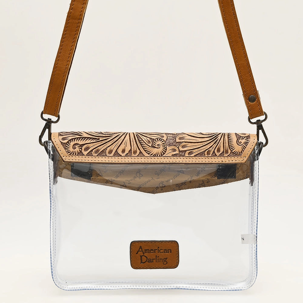 Bolsa Transparente con Solapa de Cuero Tooled – American Darling