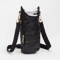 Puffer Tumbler Carrier Crossbody Bag in Black - front view