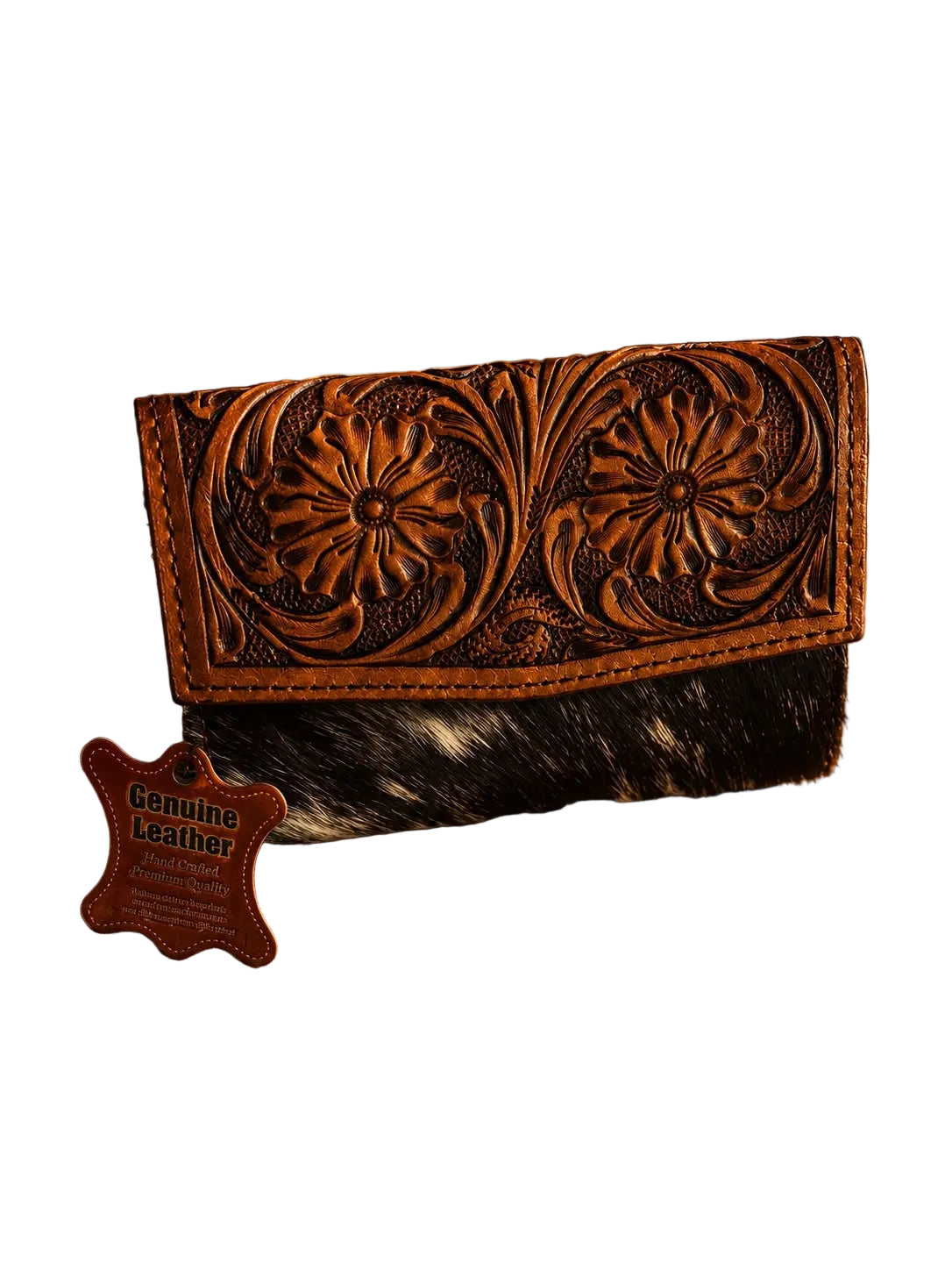 Cartera Western de Cuero con Pelo de Res