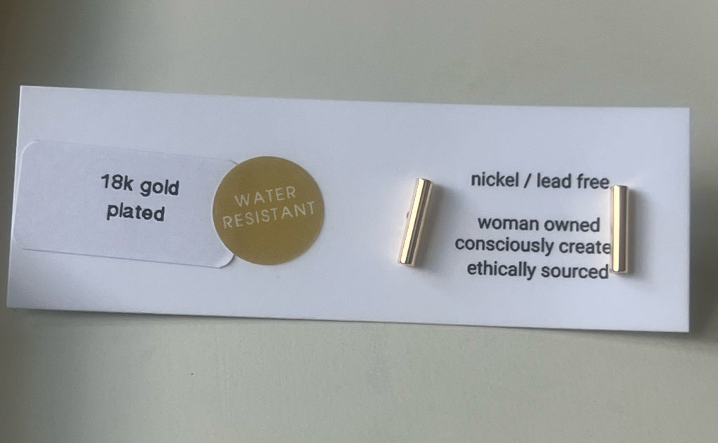 Bar Earrings — 18K Gold Plated