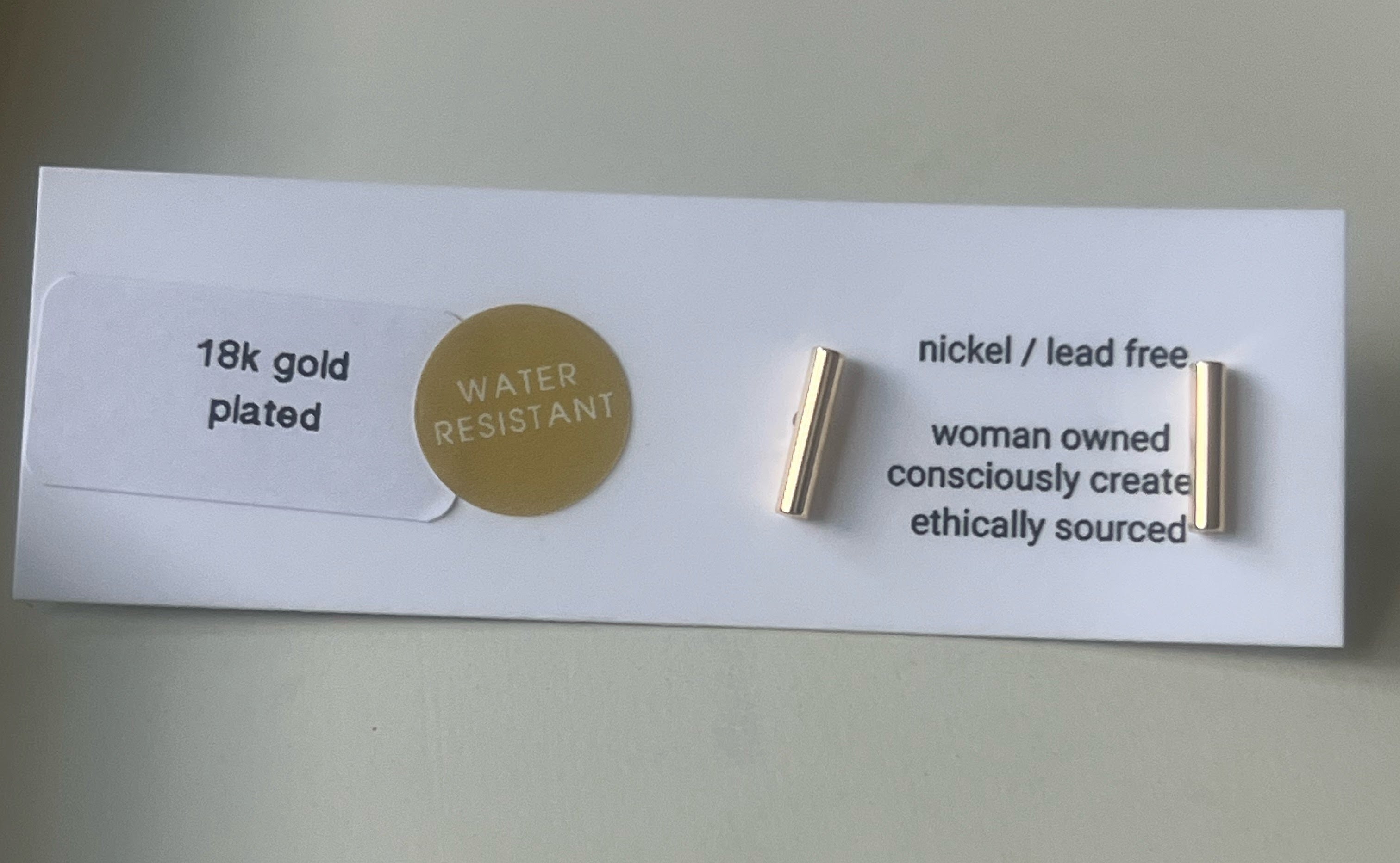 Bar Earrings — 18K Gold Plated