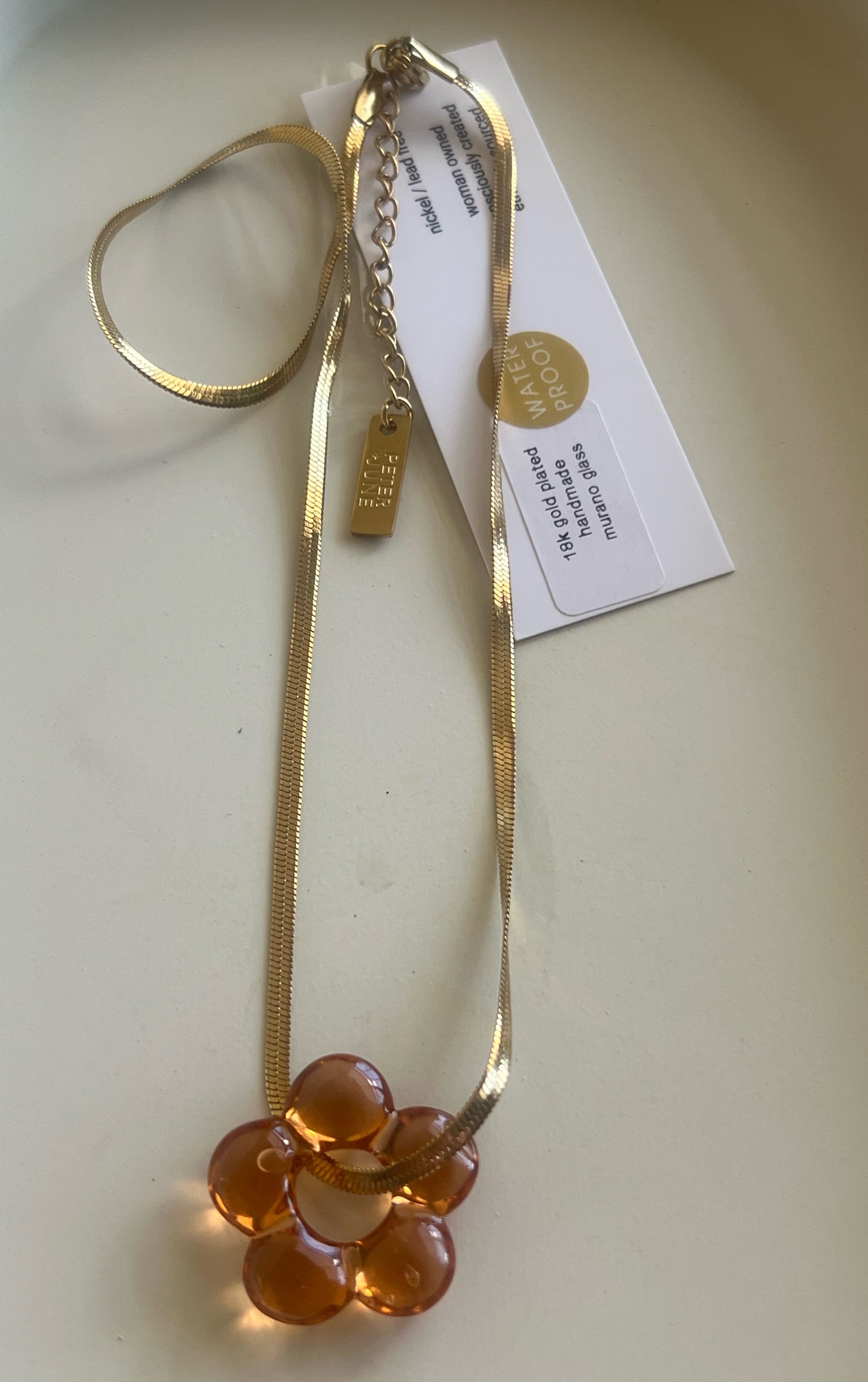 Bubble Flower Crystal Necklace — Translucent Pendant