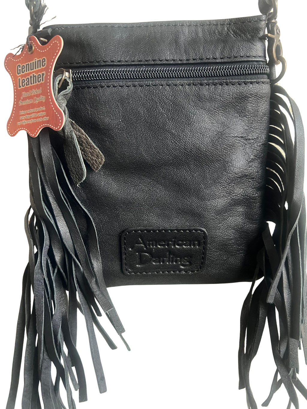 Bolsa Crossbody Cowhide Blanco y Negro — American Darling