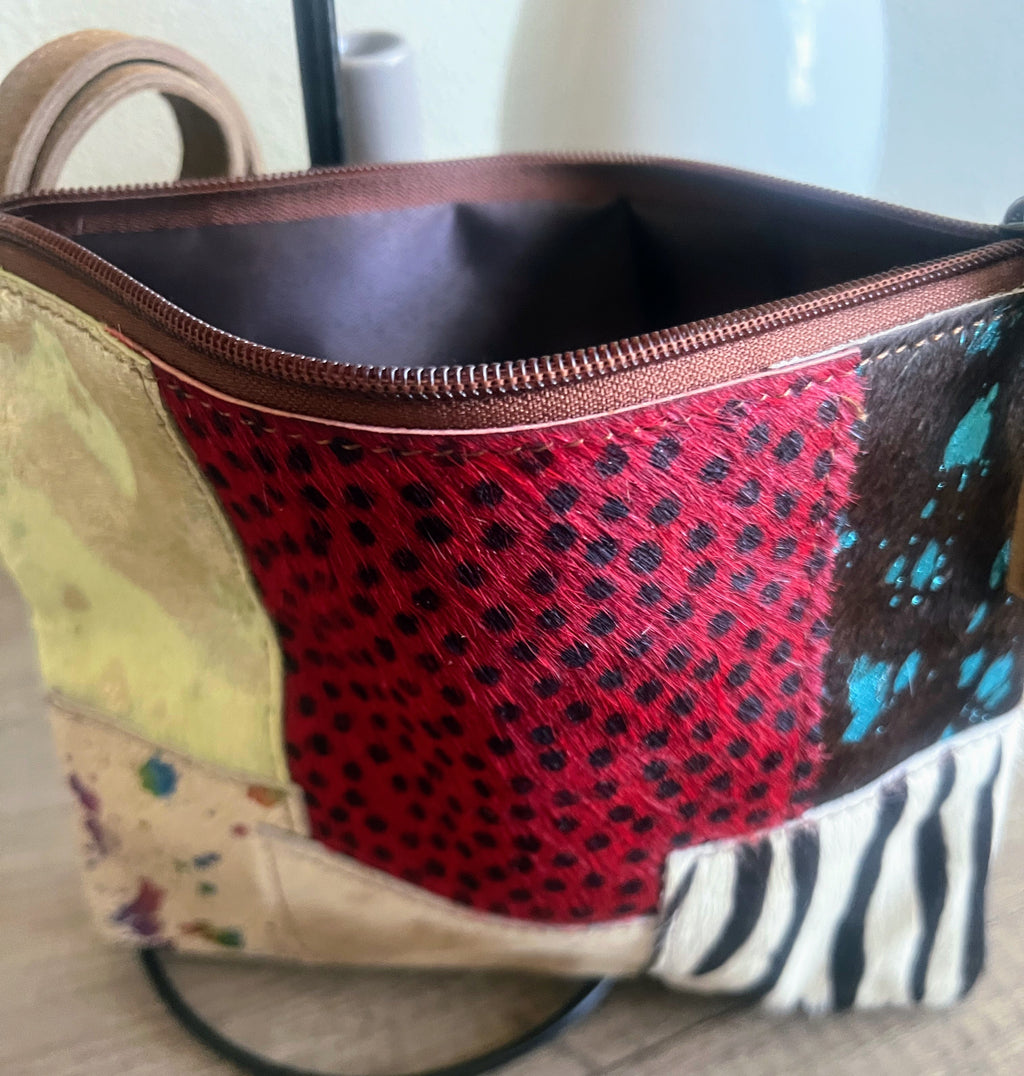 Genuine Cowhide Wristlet with Calf Hair Patch