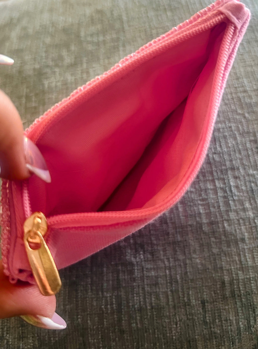 Pink Beaded Heart Coin Purse