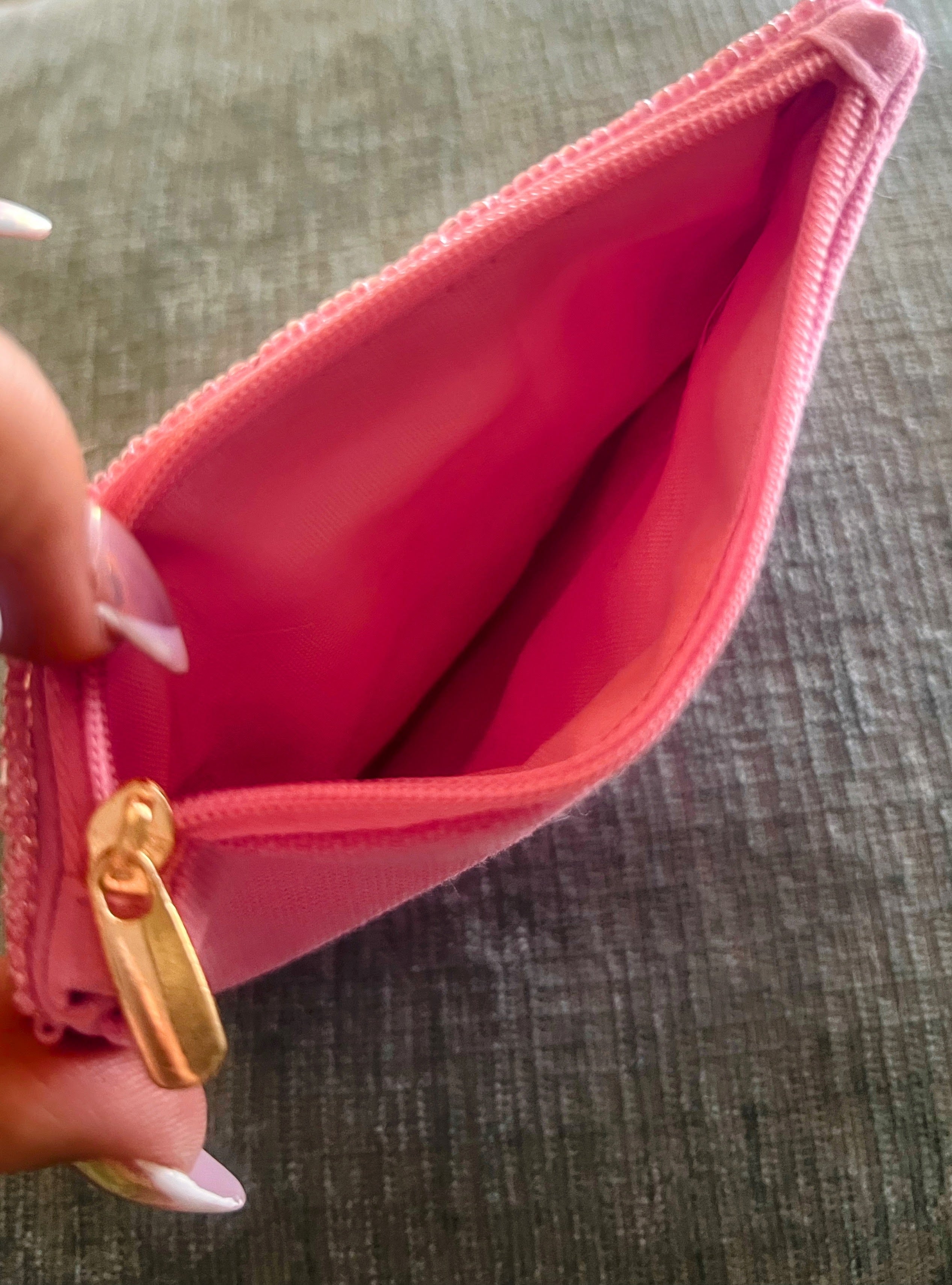 Pink Beaded Heart Coin Purse