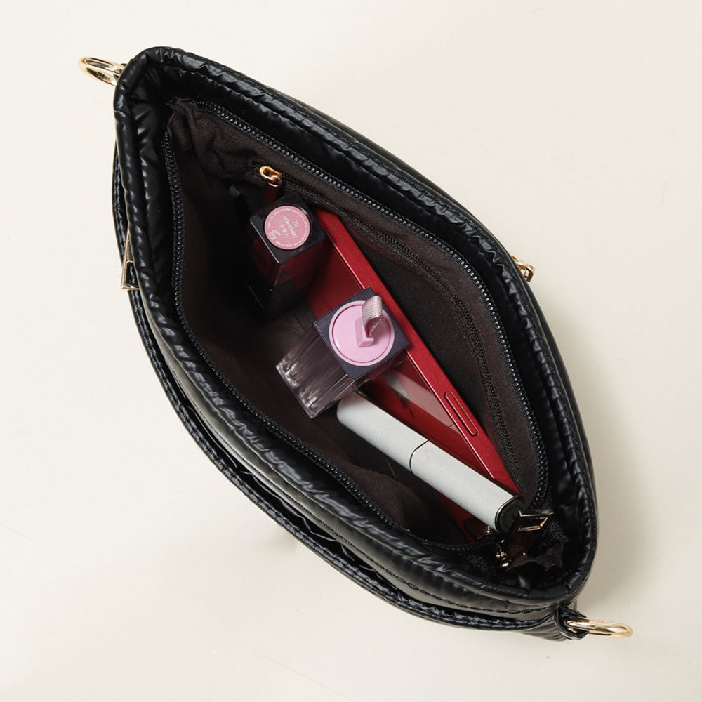 Solid Puffer Crossbody Bag