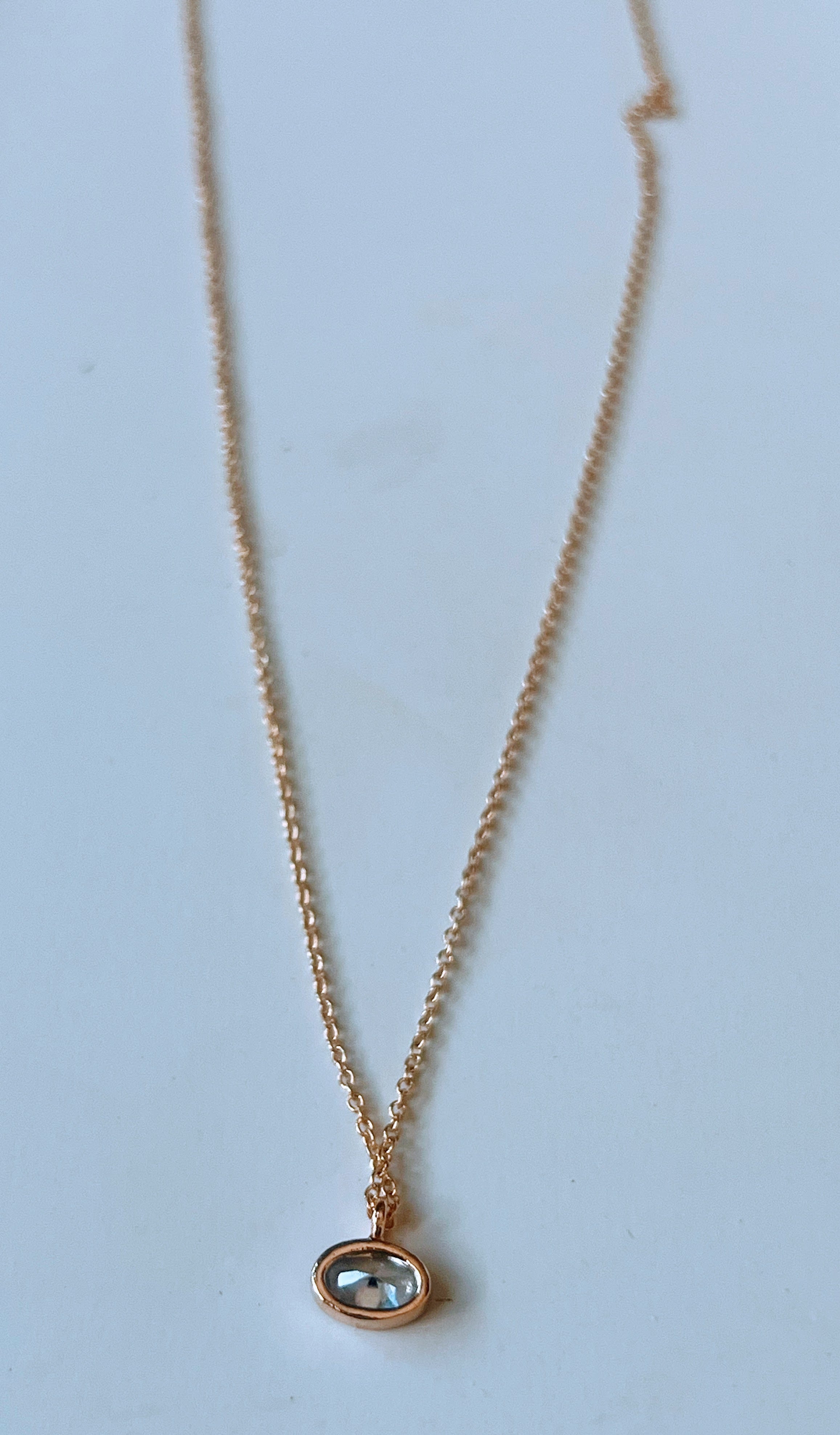 SHAY Necklace — Oval Micro-Setting Gold Plated