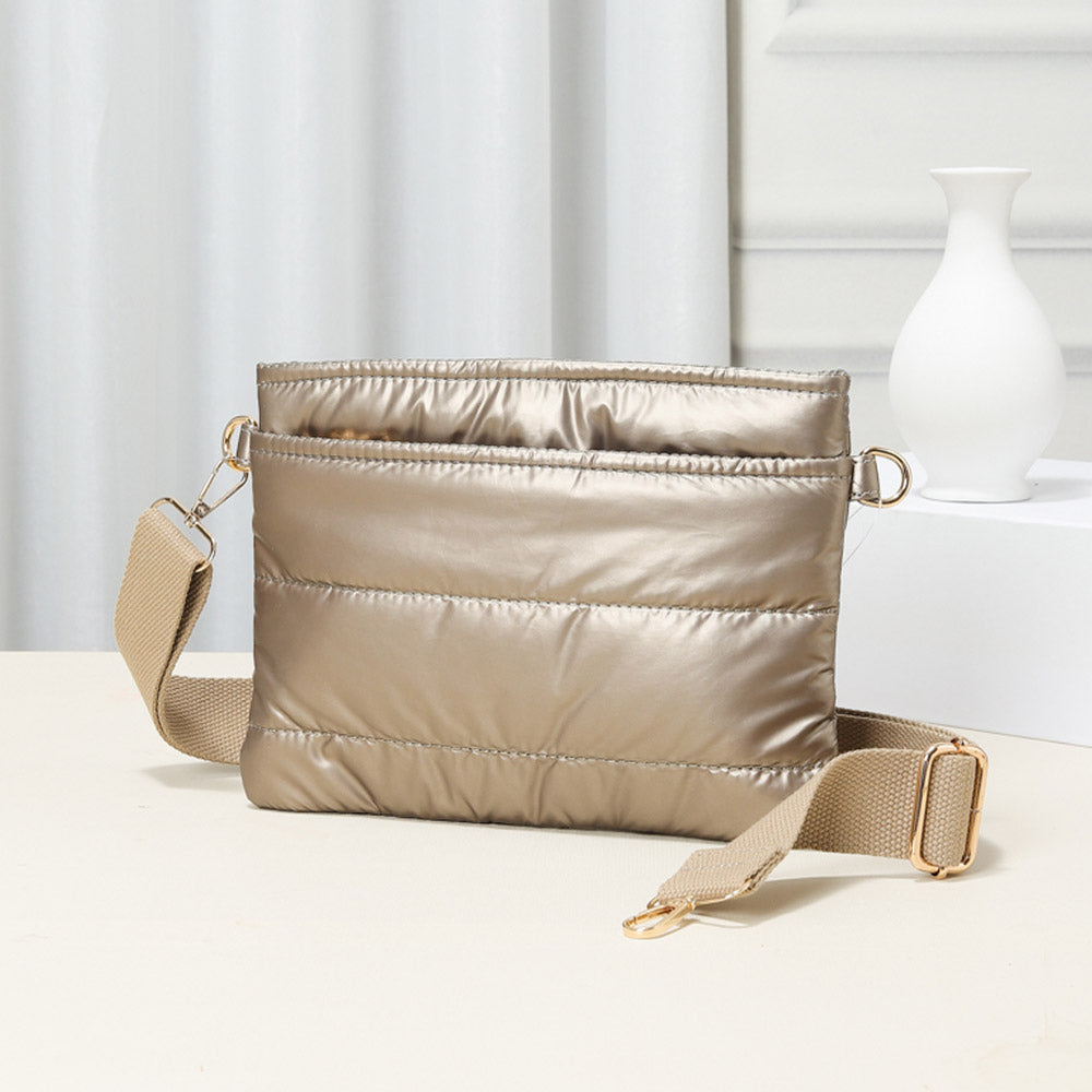 Solid Puffer Crossbody Bag