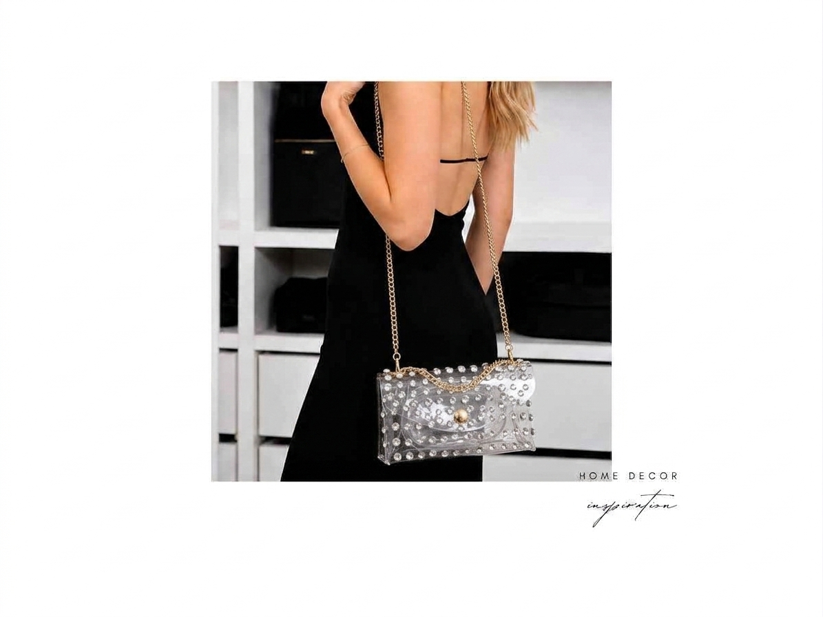 Bolsa Clara con Rhinestones ✨ | Brillos que Deslumbran | Stadium & Concert Approved