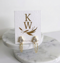 Eloise Chain-Wrapped Earrings — Circonia Drop with Gold Chain